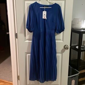 Amazon(Merokeety) Blue Pleated Dress